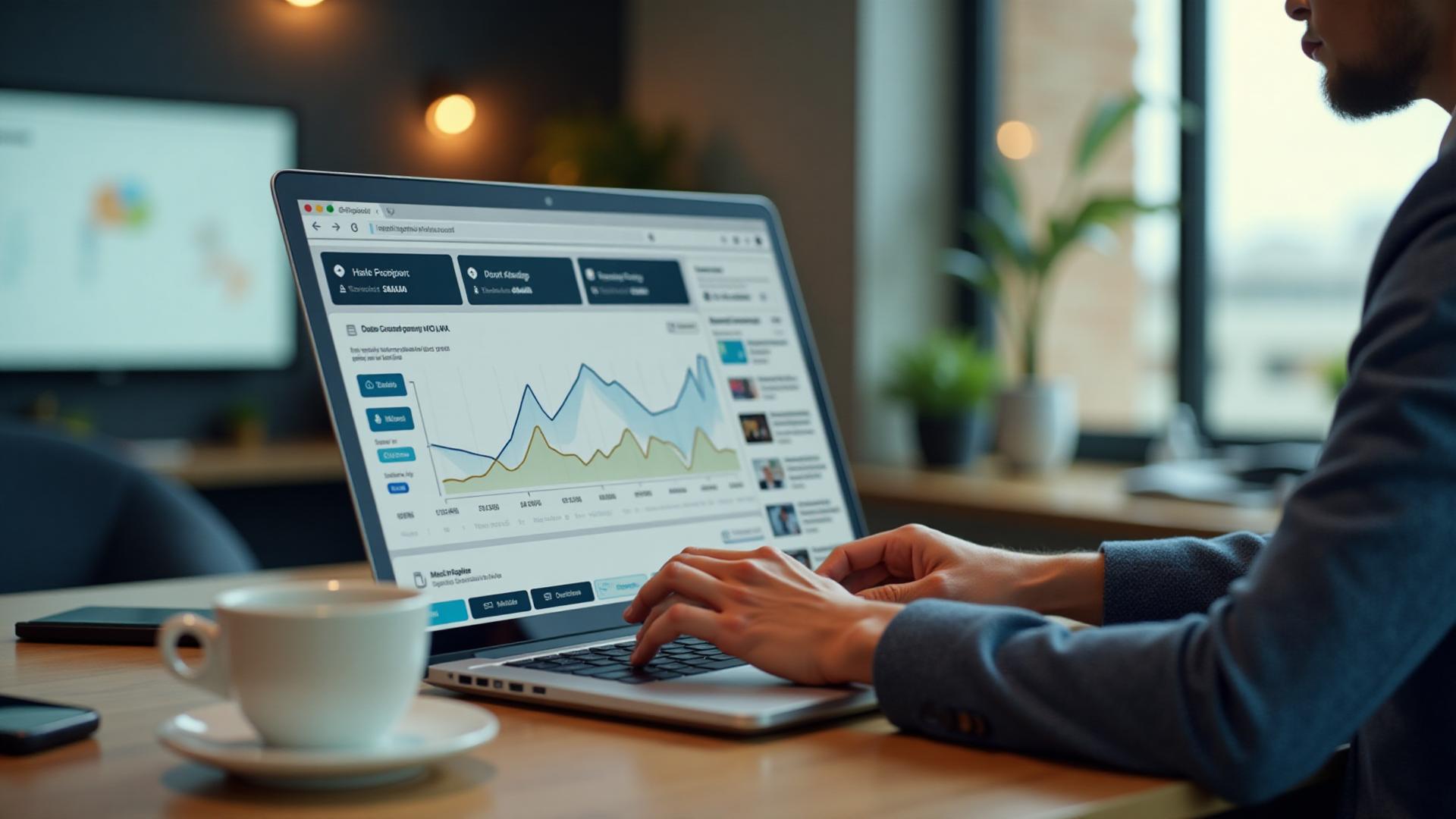PR professional working with AI-powered tools for media outreach