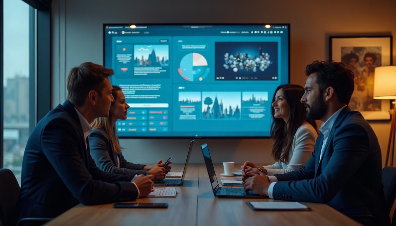 Venture capital partners reviewing startup pitch deck